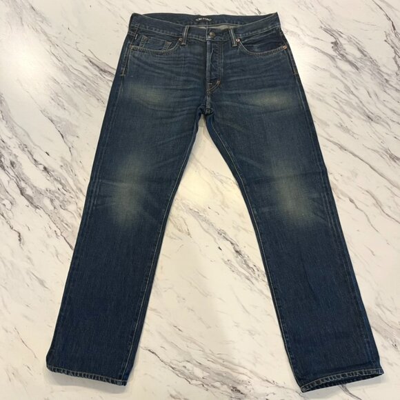 Tom Ford Men's Size 34 Straight Denim Blue Jeans USA Cotton - Picture 2 of 11
